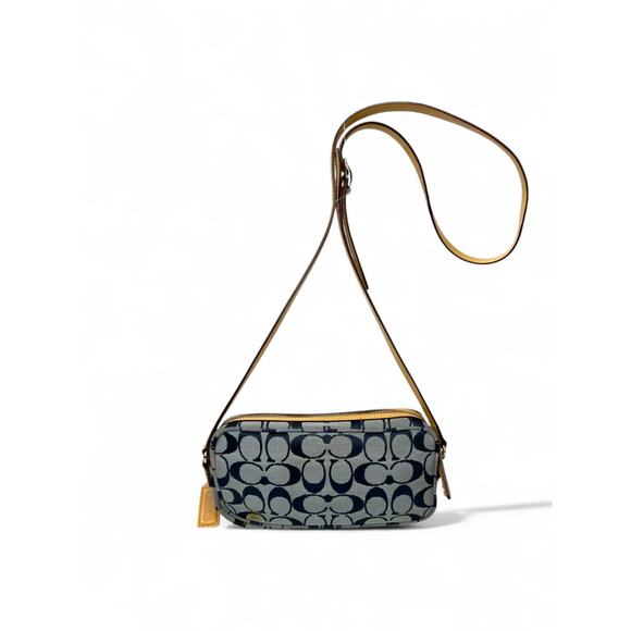 Coach Vintage Y2K Signature Blue Canvas Mini Shoulder Bag - Picture 6 of 13